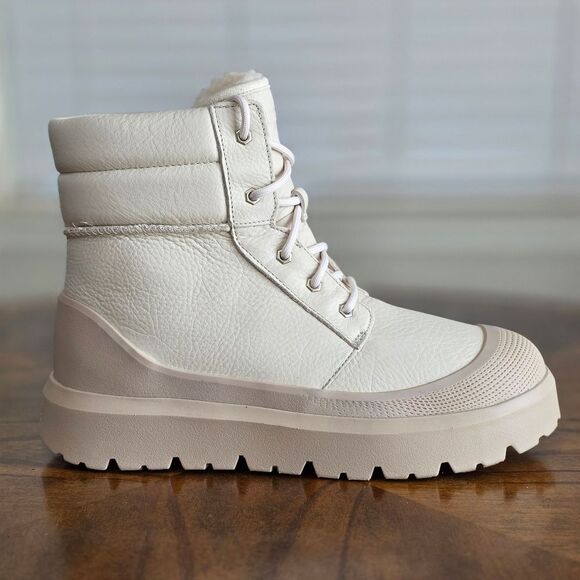 UGG Neumel High Weather Hybrid Birch White Pepper Leather Boots Men's 11 1158208 - Picture 7 of 15